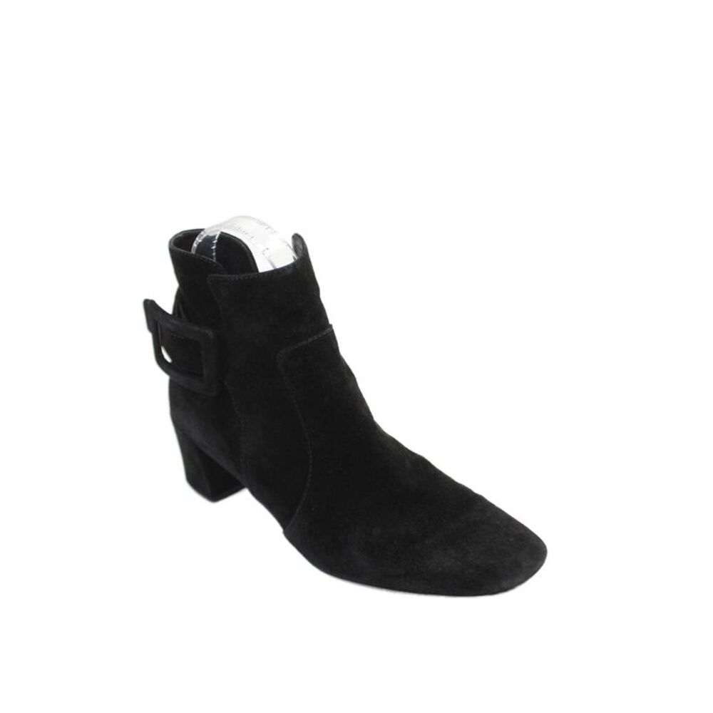 Roger Vivier Womens Ankle Buckle Detail Heeled Ankle Boots Black Size EUR 36.5